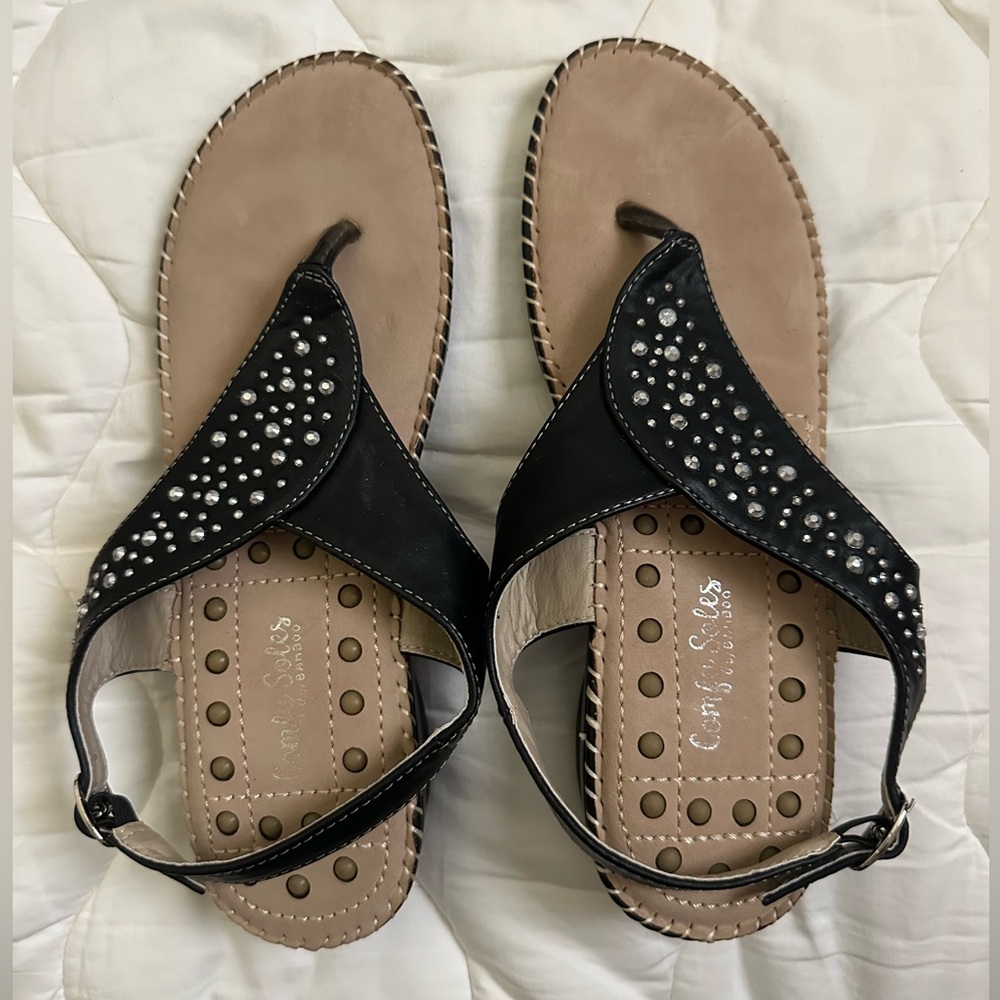 Womans comfy soles Ankle Strap Thong Sandal NEW